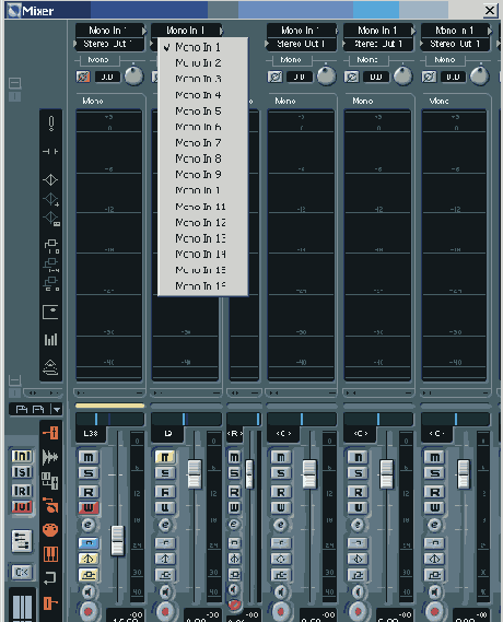 Конфигурирование VST-входов